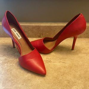 Steve madden red high heel pumps frennzy size 11 real leather